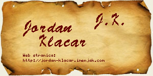 Jordan Klačar vizit kartica